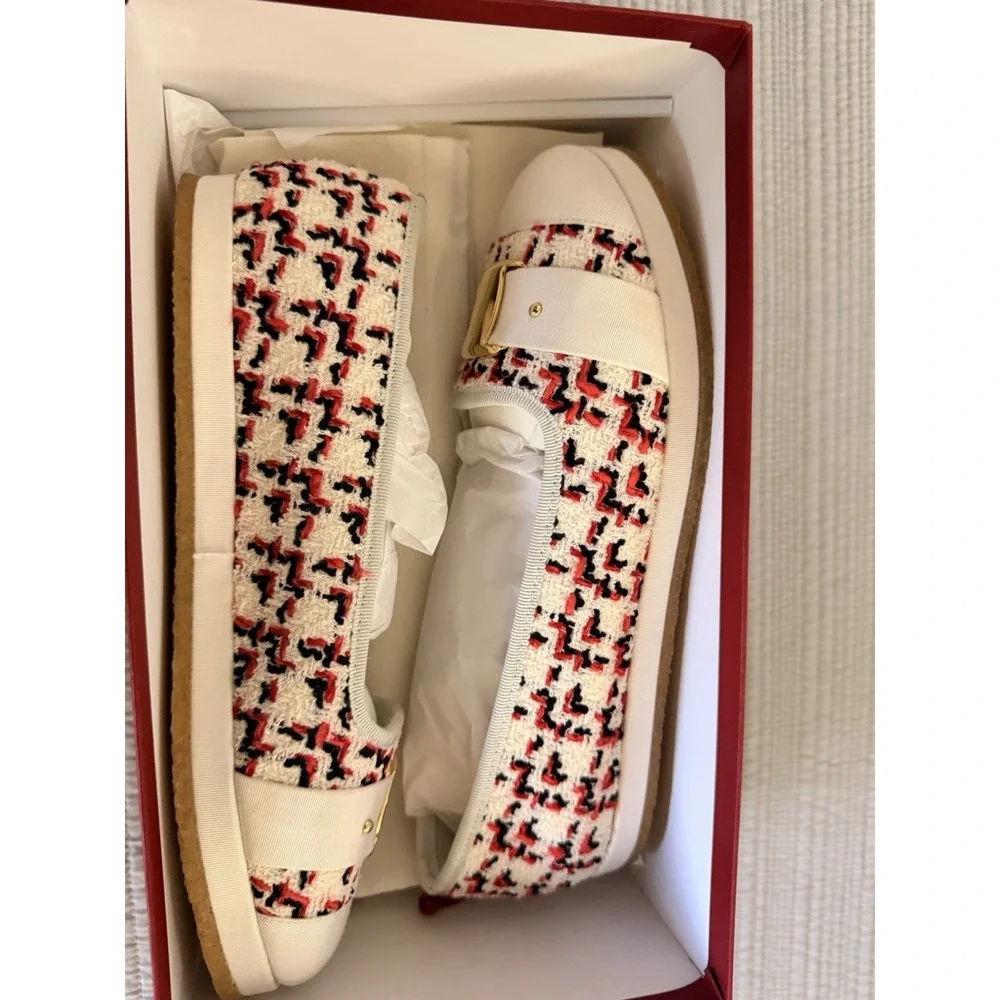 Women's Salvatore Ferragamo Kacy Woven‎ Espadrilles Ballet Flats Size 10